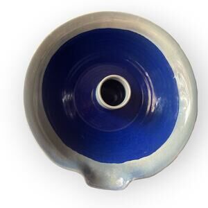 Tumbleweed Pottery Upright Dixie Chicken Roaster Cobalt Blue Stoneware